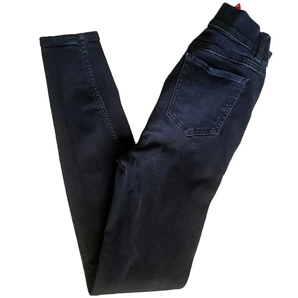 Spanx Black Pull On Denim Pants Skinny Jeggings High Waisted Womens Sz S Petite - Picture 5 of 13
